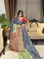 প্রিমিয়াম সিল্ক বাটিক শাড়ি – ঐতিহ্য ও আভিজাত্যের মিশ্রণ - Image 3